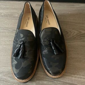 Jon Josef Tassel Black Camo Women's Loafers